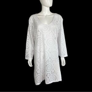 Portocruz Lace Crochet White Swim Cover